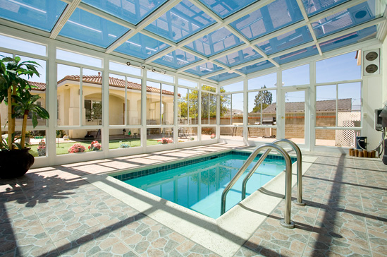 Straight Eave Sunroom, With Pool Enclosure. California